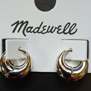 ✨️Madewell Small Puffy Huggy Hoops Silver Plated Brass✨️